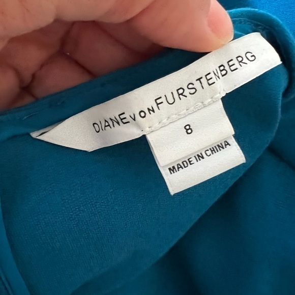 DVF DIANE VON FURSTENBERG Serafina Mini Sheath Dress in Peacock Blue Sz 8 - Picture 4 of 5
